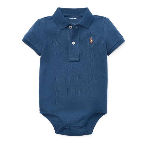 Cotton Mesh Polo Bodysuit Baby Boy 1