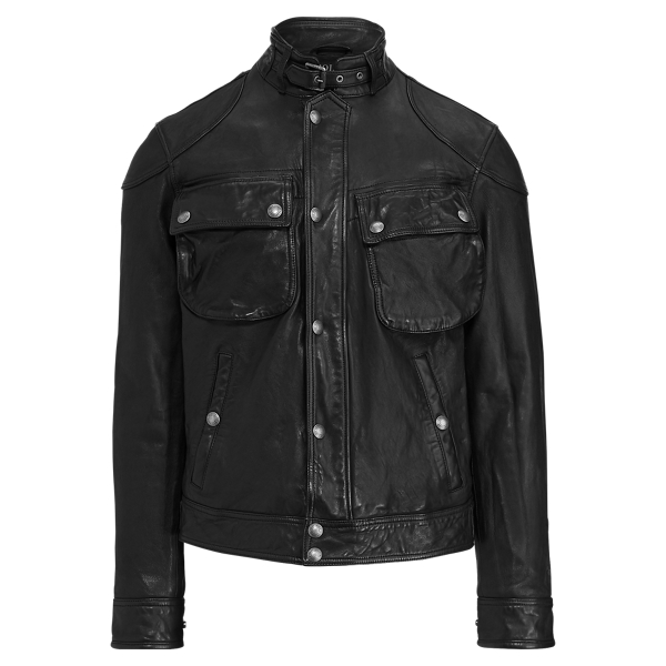 Leather Biker Jacket for Men | Ralph Lauren® UK