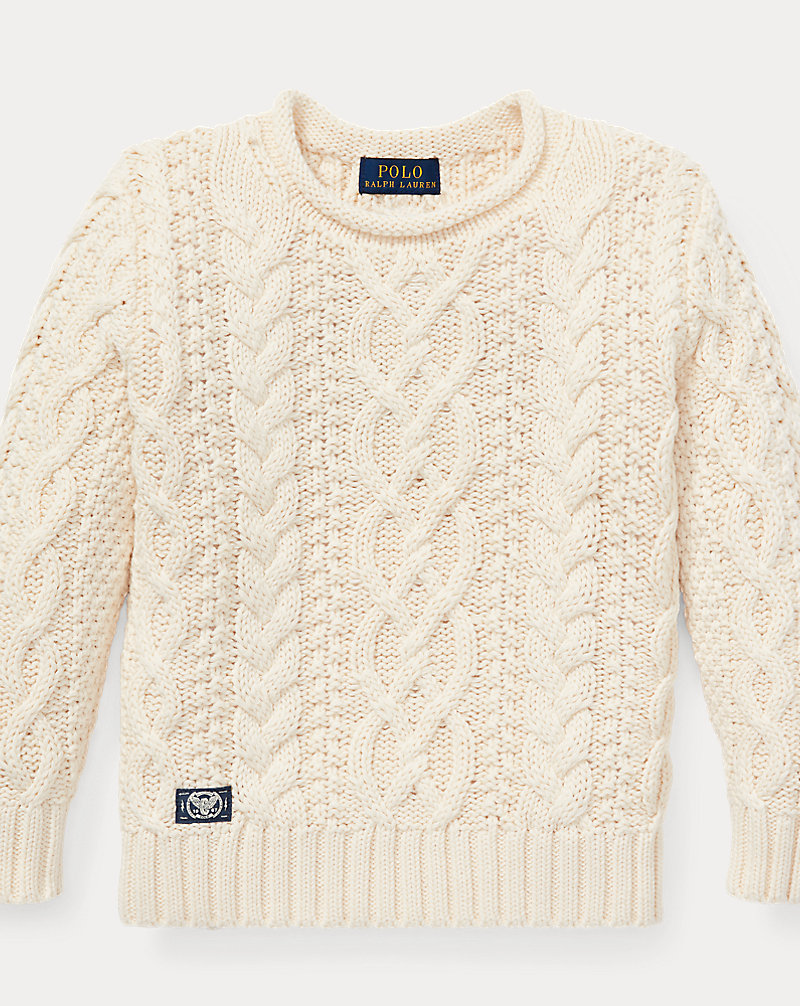 Aran-knitted Cotton Jumper BOYS 1.5-6 YEARS 1