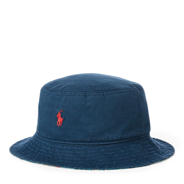 Ralph Lauren Kids Polo Pony chambray sun hat - Blue