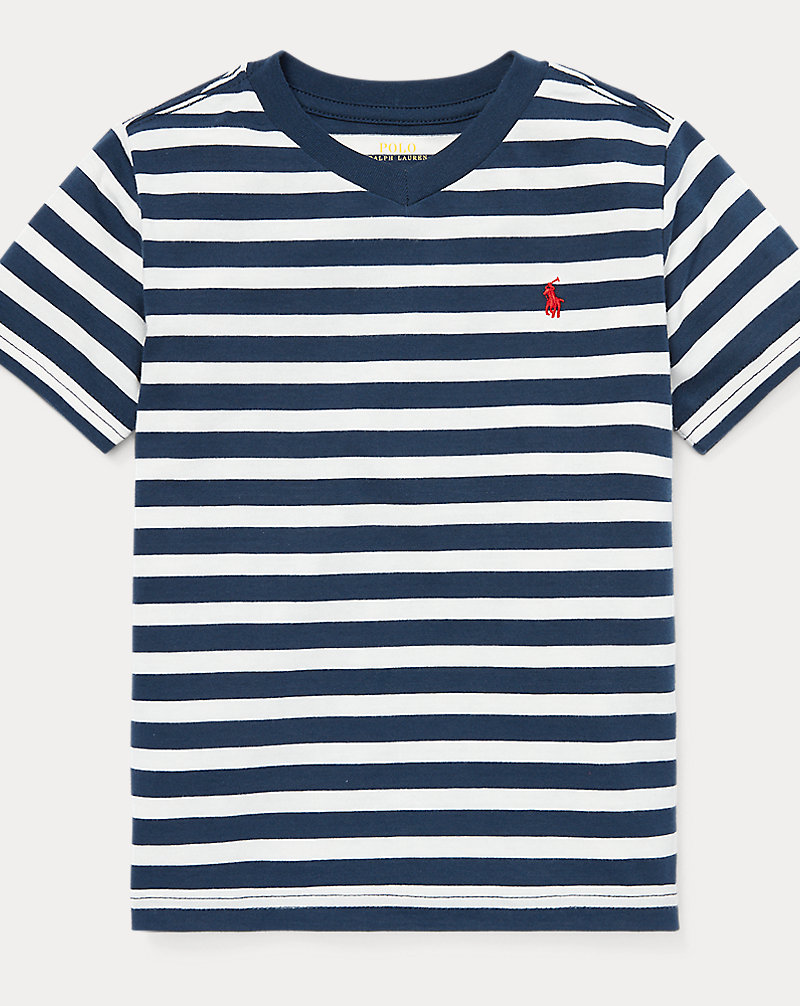 Striped Jersey V-Neck T-Shirt Boys 2-7 1