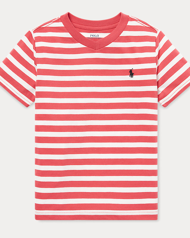 Striped Jersey V-Neck T-Shirt Boys 2-7 1