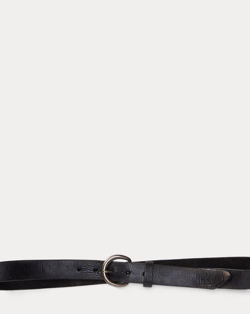 Terrance Tumbled Leather Belt RRL 1