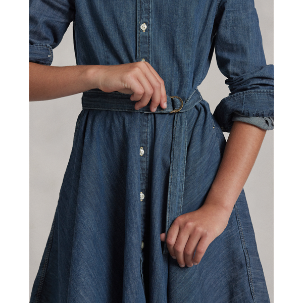 Girls 7-16 Belted Cotton Denim Shirtdress 6
