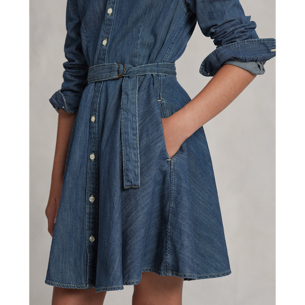 Girls 7-16 Belted Cotton Denim Shirtdress 7