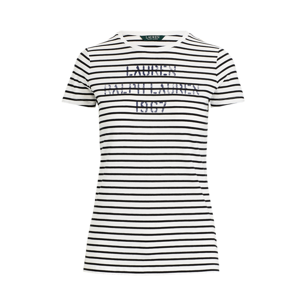 Striped Stencil-Logo T-Shirt Lauren 1