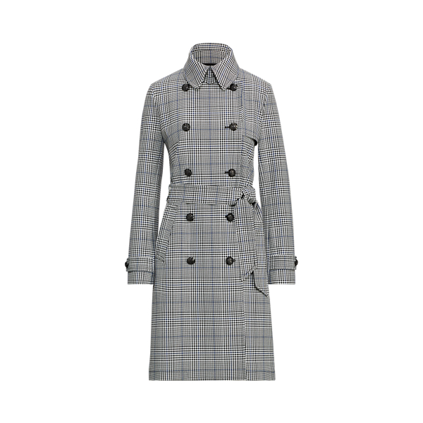 Glen Plaid Trench Coat Lauren 1