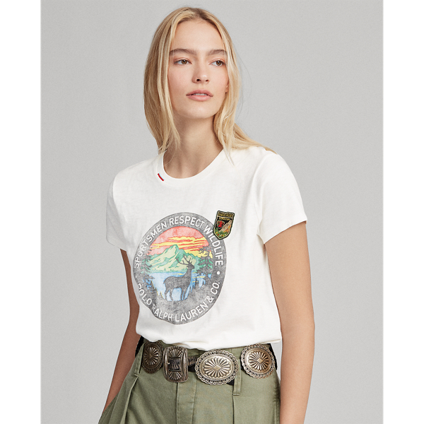 Wildlife Beaded Cotton T-Shirt Polo Ralph Lauren 1