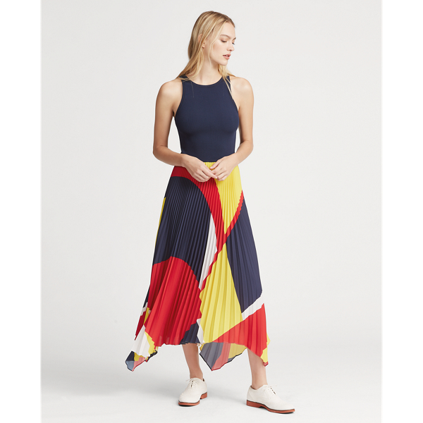 Pleated Georgette Dress for Women Ralph Lauren ET