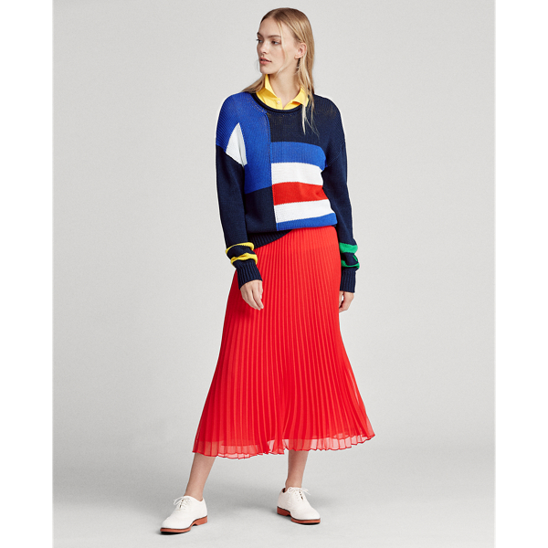 Pleated Georgette Midi Skirt Polo Ralph Lauren 1