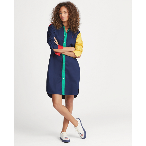 Colour-Blocked Cotton Dress Polo Ralph Lauren 1