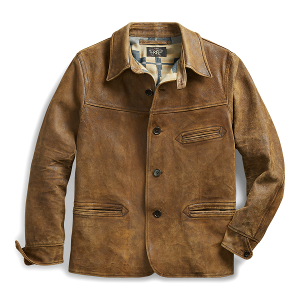 Rrl leather car coat discount