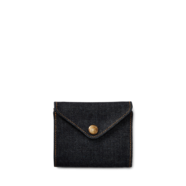 Indigo denim billfold portemonnee