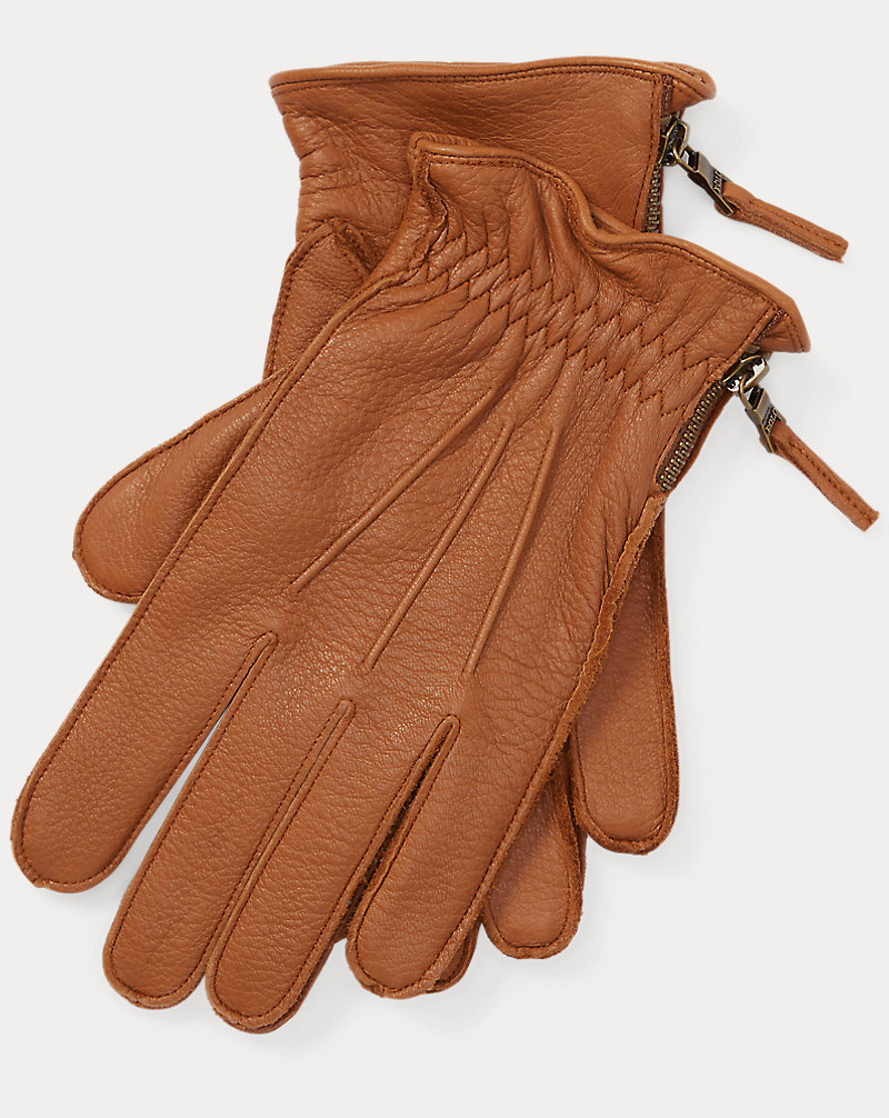 Side-Zip Deerskin Gloves Polo Ralph Lauren 1