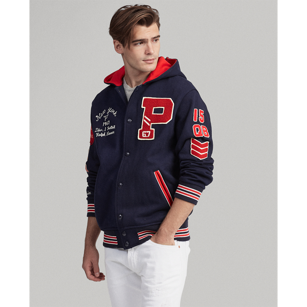 Hooded Letterman Jacket Polo Ralph Lauren 1