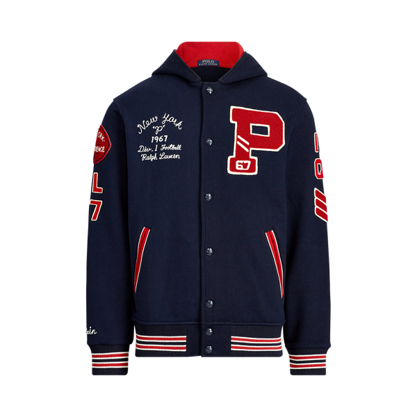 Hooded Letterman Jacket for Men | Ralph Lauren® UK