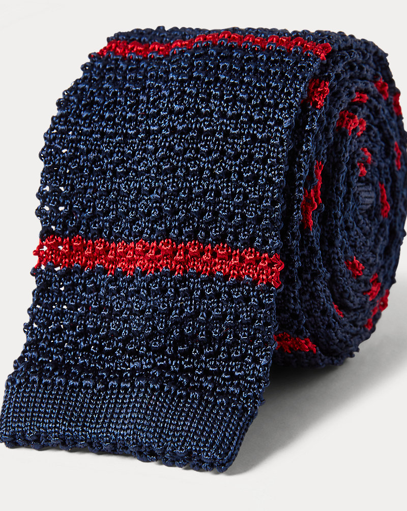 Striped Knit Silk Narrow Tie Polo Ralph Lauren 1