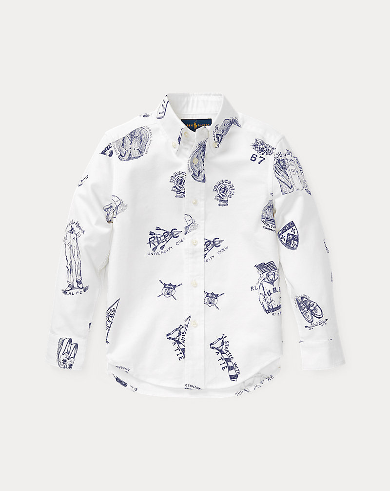 Icon-Print Cotton Oxford Shirt Boys 2-7 1
