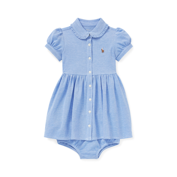 Knit Mesh Oxford Dress &amp; Bloomer Baby Girl 1