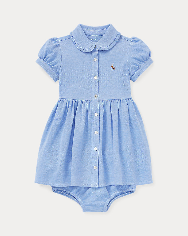 Knit Mesh Oxford Dress & Bloomer Baby Girl 1