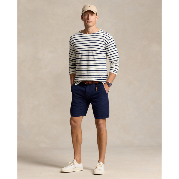 Classic-Fit Leinen-Baumwoll-Shorts