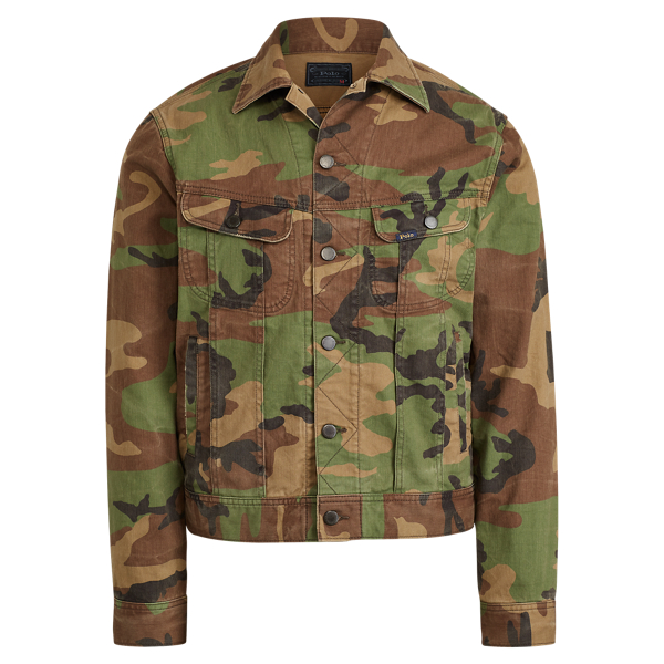 Polo Ralph Lauren Yale Camouflage Print Denim Trucker Jacket