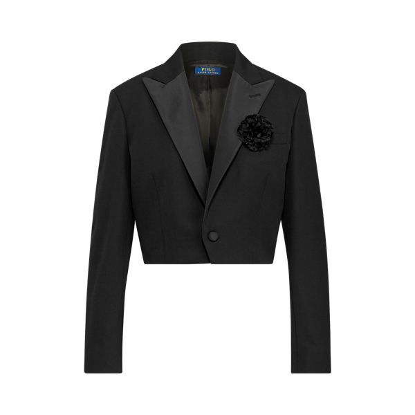 Cropped tuxedo blazer sales