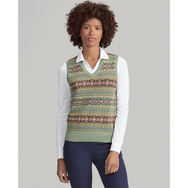 Lauren Ralph Lauren Women's Fair Isle V-Neck Sweater Vest - Macy's