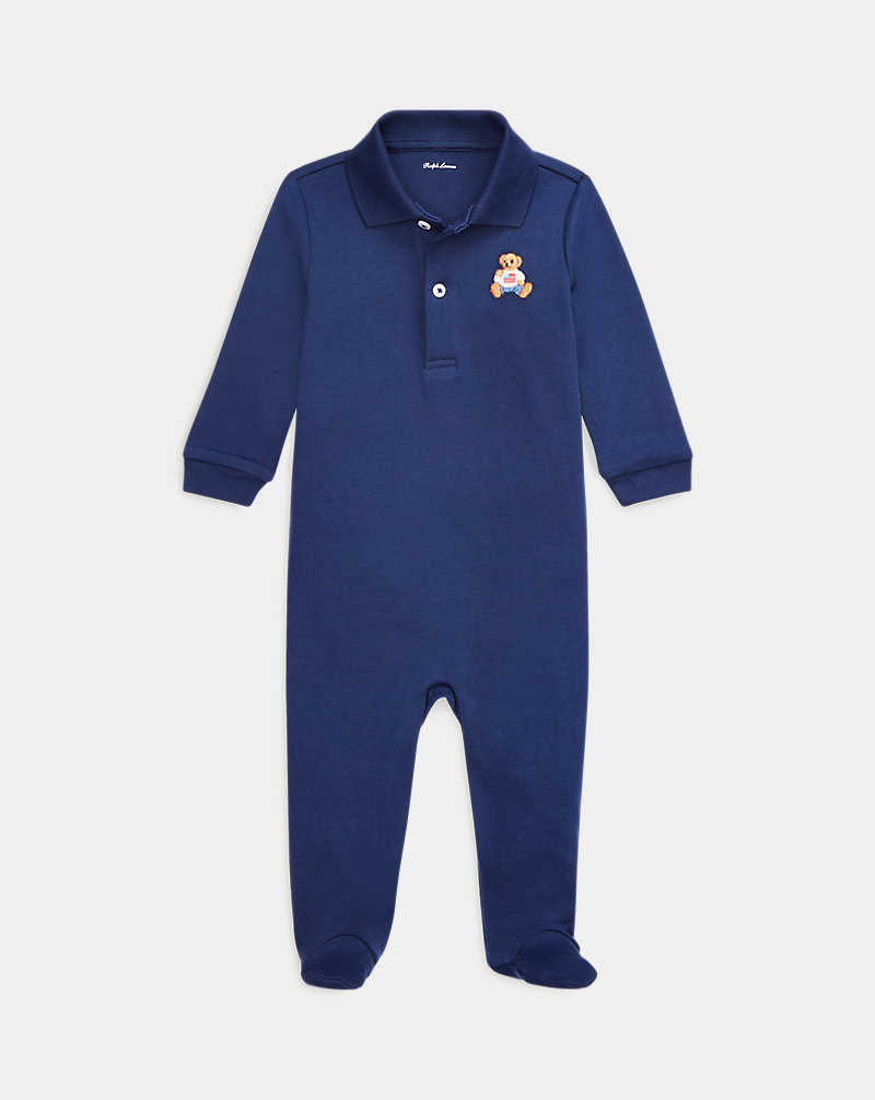 Polo Bear Soft Cotton Footed Coverall Baby Boy 1