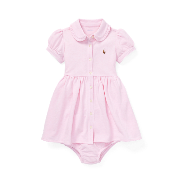Knit Mesh Oxford Dress &amp; Bloomer Baby Girl 1