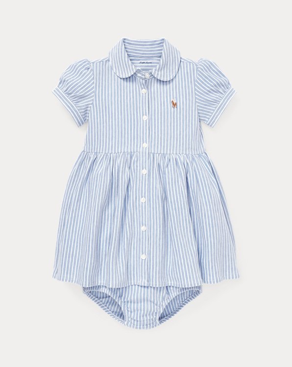 Striped Knit Oxford Dress and Bloomer