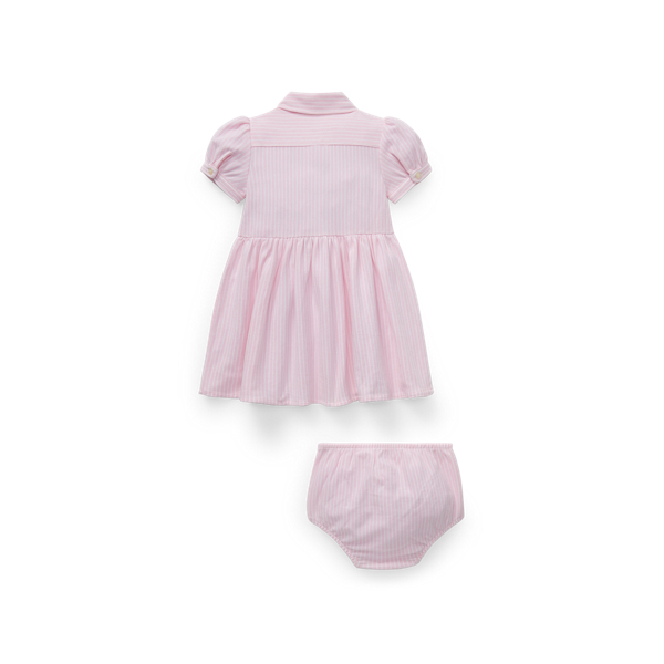 Baby Girl Striped Knit Oxford Dress & Bloomer 2