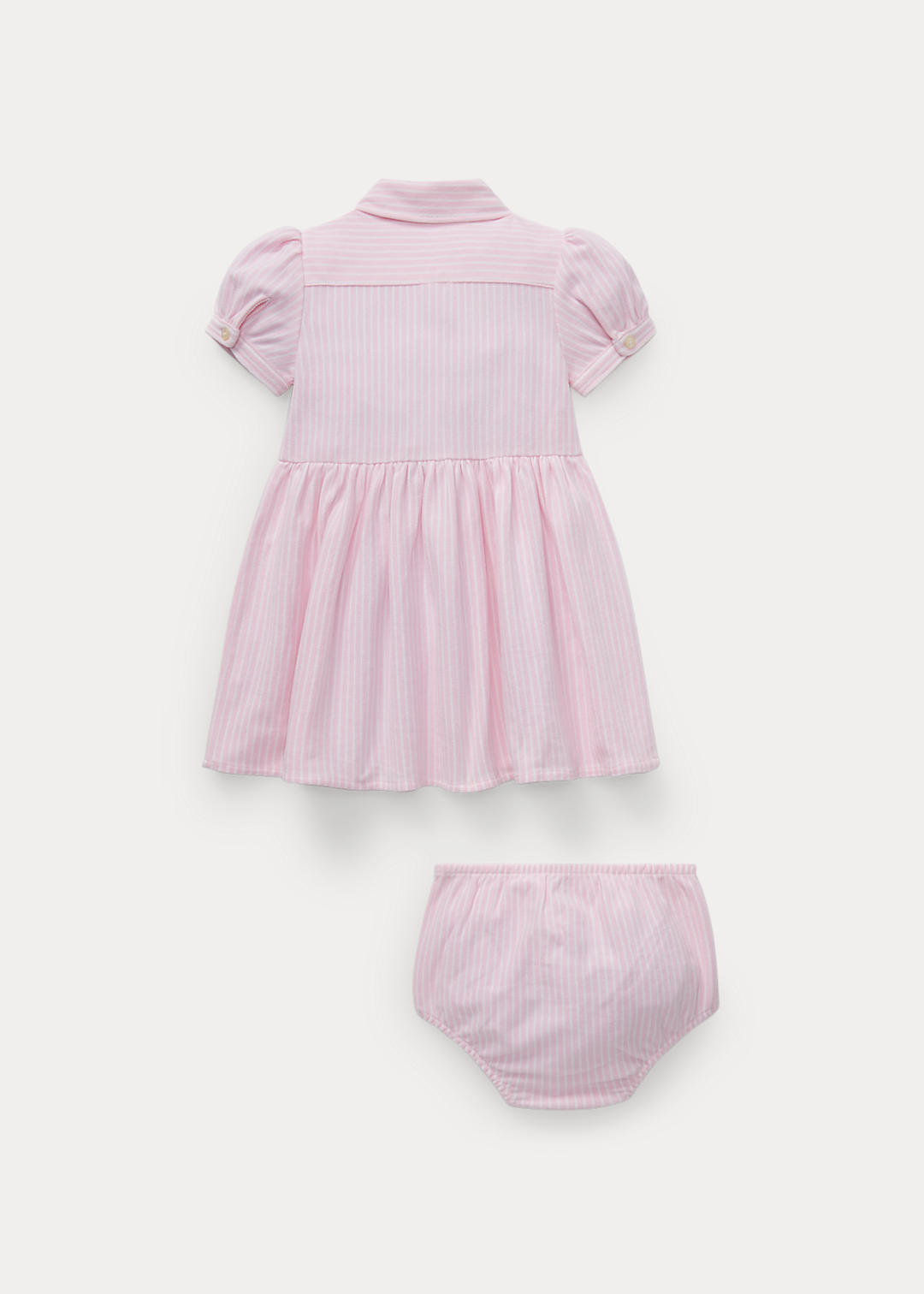 Baby Girl Striped Knit Oxford Dress & Bloomer 2