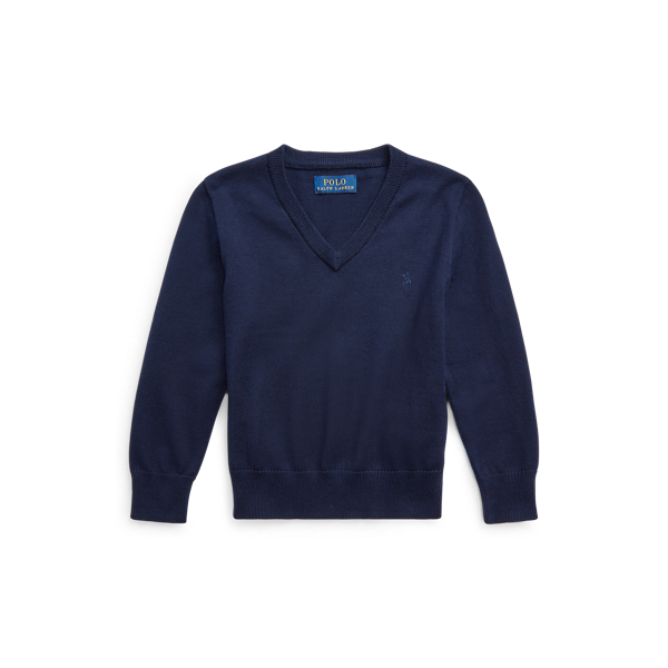 Cotton Interlock V-Neck Sweater