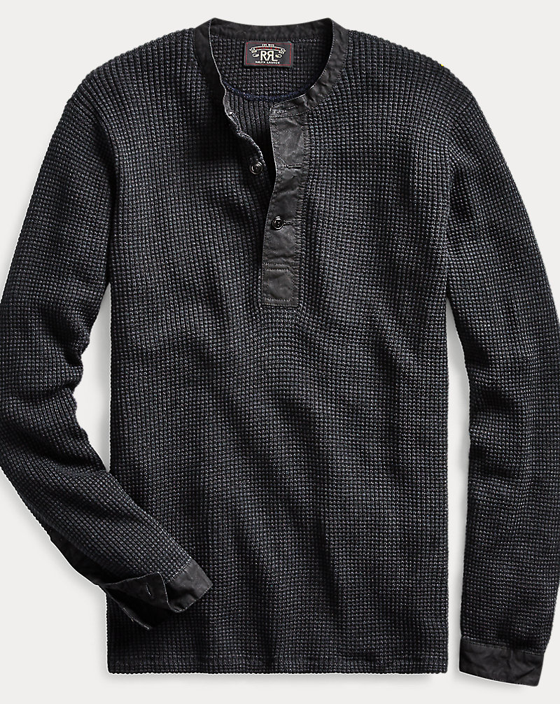 Cotton-Linen Henley Sweater RRL 1