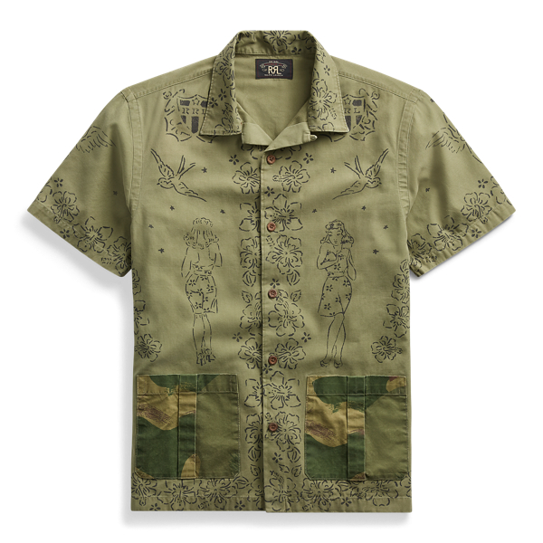Chemise noire à motif graphique imprimé Dunhill en solde