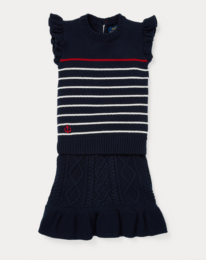 Striped Sweater & Skirt Set Girls 2-6x 1