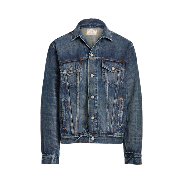 Long denim trucker jacket deals