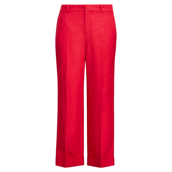 Linen-Blend Wide-Leg Trouser for Women | Ralph Lauren® UK