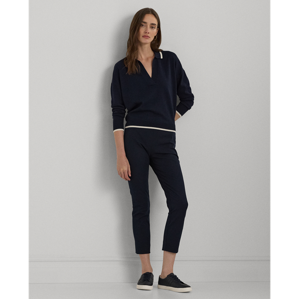 Skinny keperstof broek met stretch