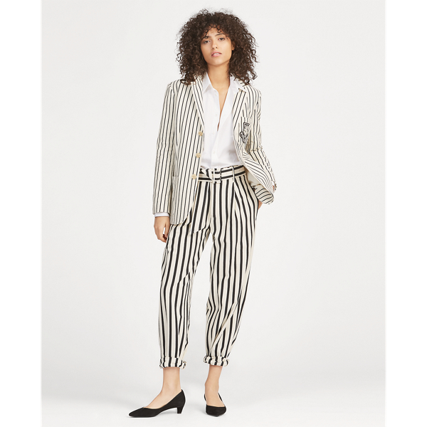 Striped Cotton Wide-Leg Trouser Polo Ralph Lauren 1