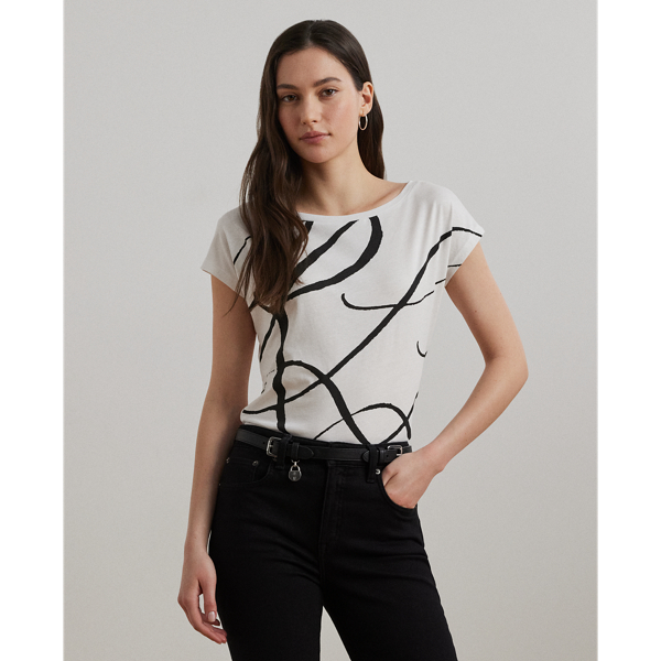 Gestreepte jersey jurk van katoenmix voor dames | Ralph Lauren® NL