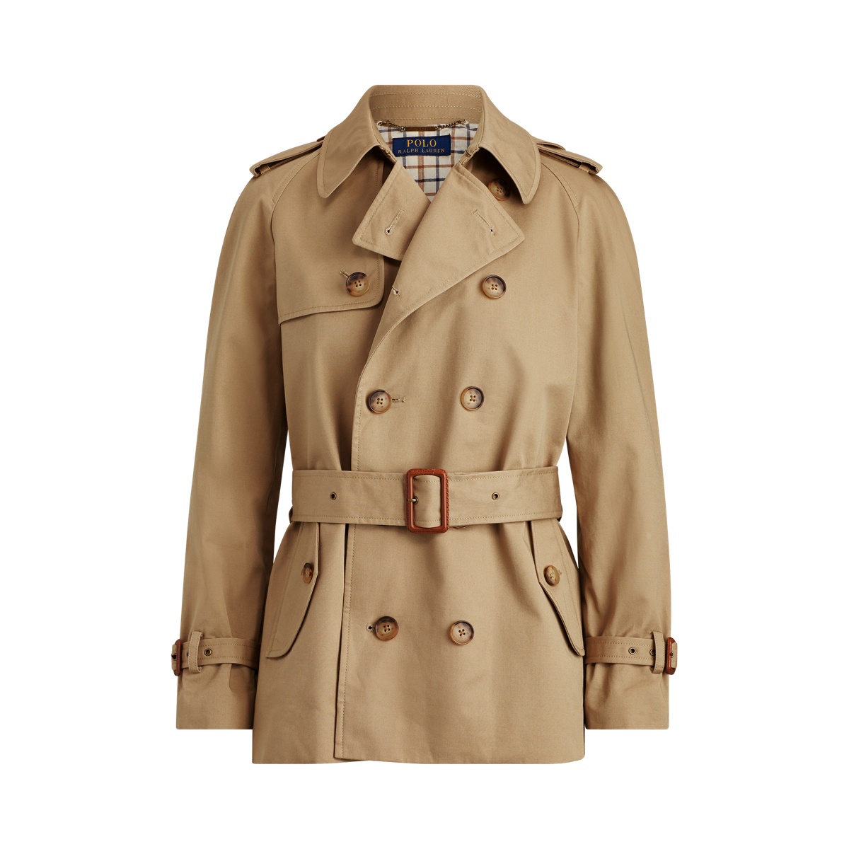 Beige Belted cotton-twill trench coat, Polo Ralph Lauren