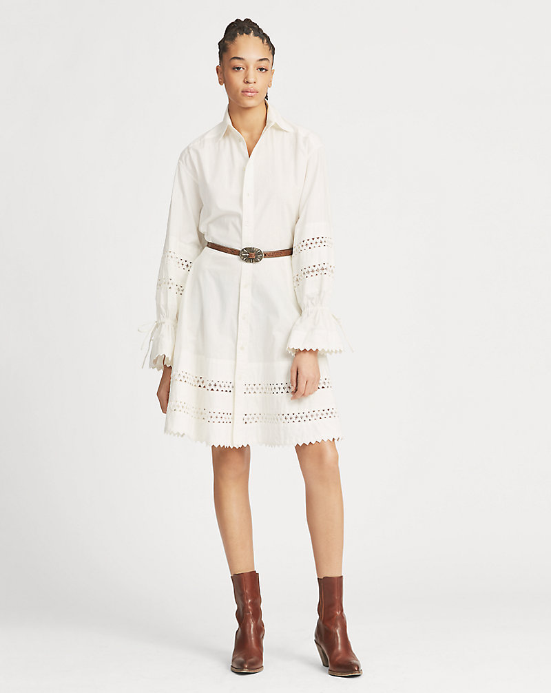 Lace-Trim Broadcloth Dress Polo Ralph Lauren 1