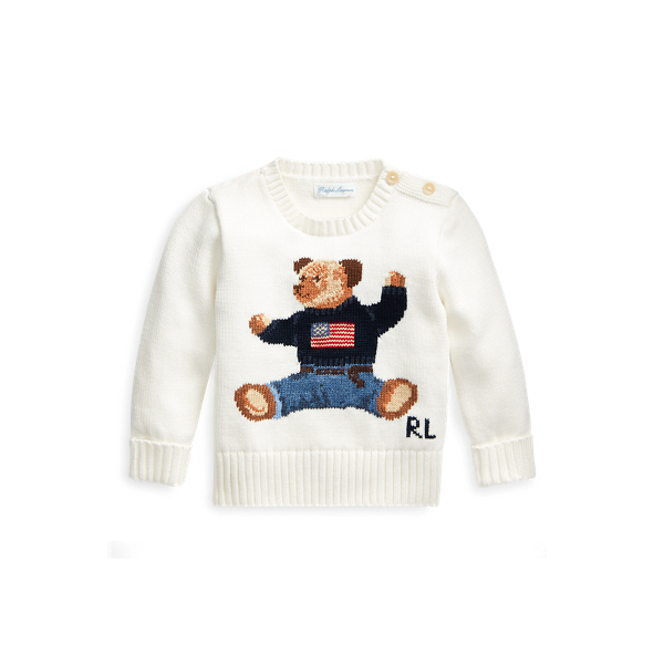 Sitting Bear Cotton Jumper Baby Boy 1