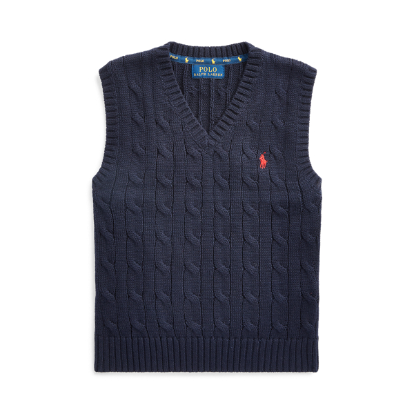 Cable-Knit Cotton Jumper Waistcoat BOYS 1.5-6 YEARS 1