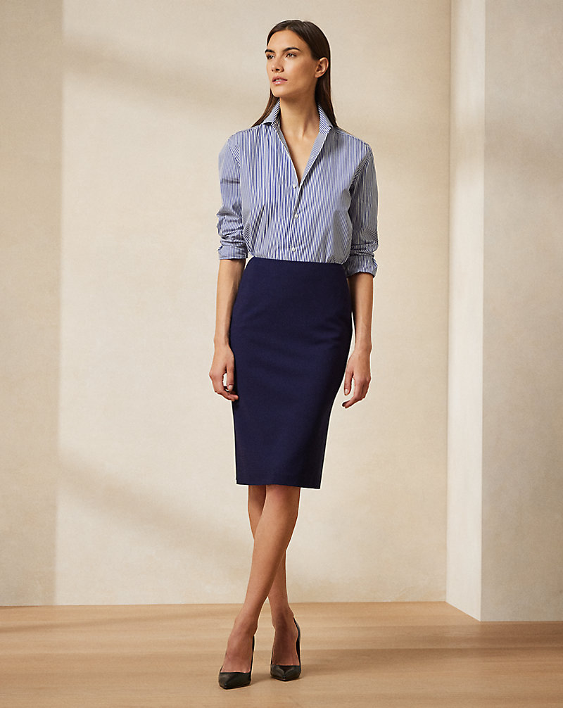 Cindy Stretch Wool Crepe Skirt Ralph Lauren Collection 1