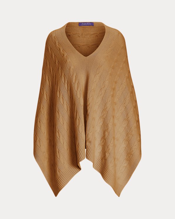 Cable Cashmere Poncho Scarf