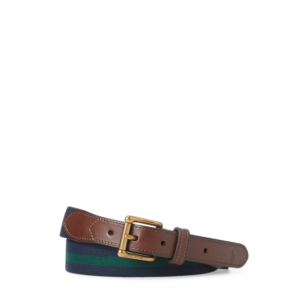 Leather-Trim Stretch Belt Polo Ralph Lauren 1