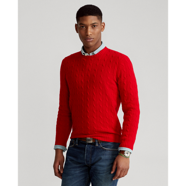 Men's Red Cashmere Sweaters, Cardigans, & Pullovers | Ralph Lauren